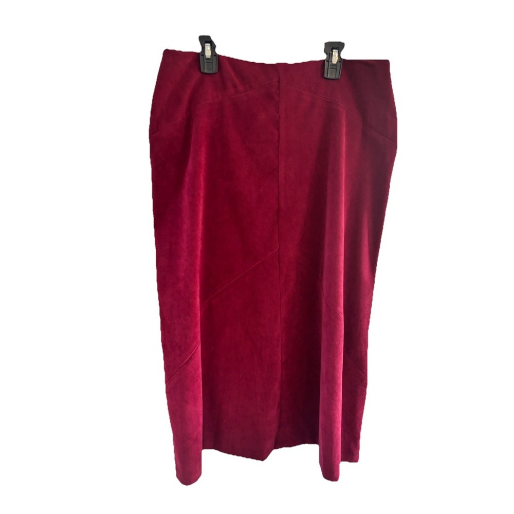 Christopher & Banks Womens Sz 10 Stretch Long Modest Skirt Wine Burgundy A-Line